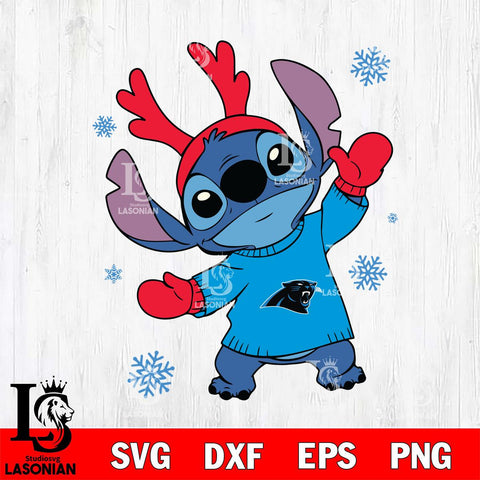 Carolina Panthers Stitch Santa Christmas Svg Eps Dxf Png File, Digital Download, Instant Download