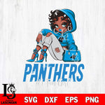 Carolina Panthers #1 beauty Black Fan Girl Svg Eps Dxf Png File, Digital Download, Instant Download