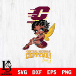 Central Michigan Chippewas Beauty Black Fairy Betty Boop, Svg Eps Dxf Png File, Digital Download