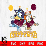 Central Michigan Chippewas Bluey & Bingo 2 Svg Eps Dxf Png File, NCAA svg, Digital Download, Instant Download