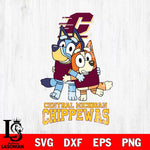 Central Michigan Chippewas Bluey & Bingo 3 Svg Eps Dxf Png File, NCAA svg, Digital Download, Instant Download