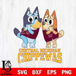 Central Michigan Chippewas Bluey & Bingo 5 Svg Eps Dxf Png File, NCAA svg, Digital Download, Instant Download