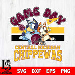 Central Michigan Chippewas Bluey & Bingo 9 Svg Eps Dxf Png File, NCAA svg, Digital Download, Instant Download