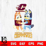 Central Michigan Chippewas Bluey Chilli Dance Svg Eps Dxf Png File, Digital Download, Instant Download