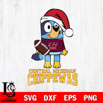 Central Michigan Chippewas Bluey Christmas Svg Eps Dxf Png File, Digital Download