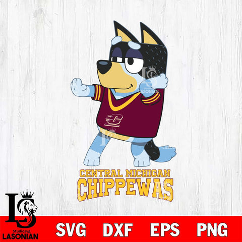 Central Michigan Chippewas Bluey Dad Dance Svg Eps Dxf Png File, Digital Download, Instant Download