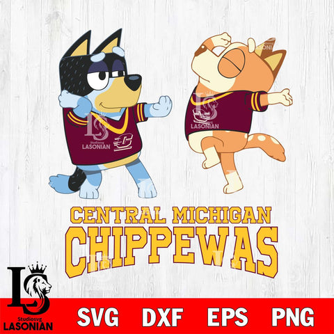 Central Michigan Chippewas Bluey Dance Svg Eps Dxf Png File, Digital Download, Instant Download