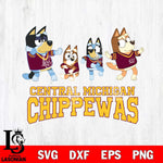 Central Michigan Chippewas Bluey Dance Mode Squats Svg Eps Dxf Png File, Digital Download, Instant Download