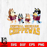 Central Michigan Chippewas Bluey Dance Squats Svg Eps Dxf Png File, Digital Download, Instant Download