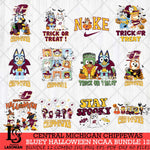 Central Michigan Chippewas Bluey Halloween NCAA 12 SVG Eps Dxf Png File, Bundle NCAA svg, Digital Download, Instant Download