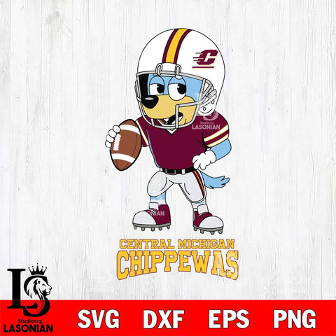 Central Michigan Chippewas Bluey rugby Svg Eps Dxf Png File, Digital Download ,Instant Download, Cricut File