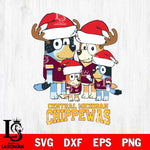 Central Michigan Chippewas Christmas Bluey Santa Family Cut Files,Bluey Cricut,Christmas Svg , Bluey svg , Digital Download, dxf eps png pdf file