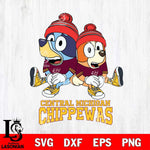 Central Michigan Chippewas Christmas Bluey & Bingo Sit Cut Files,Bluey Cricut,Christmas Svg , Bluey svg , Digital Download, dxf eps png pdf file