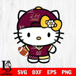 Central Michigan Chippewas Cute Hello Kitty Football 10 Svg Eps Dxf Png File, NCAA svg, Digital Download, Instant Download