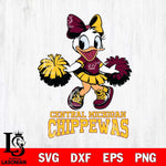 Central Michigan Chippewas Daisy Duck Cheerleader Disney, Svg Eps Dxf Png File, Digital Download