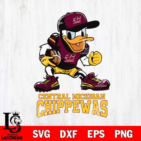 Central Michigan Chippewas Donal Duck Disney, Svg Eps Dxf Png File, Digital Download