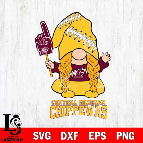 Central Michigan Chippewas Gnomes Fan Svg Eps Dxf Png File, Digital Download, Instant Download