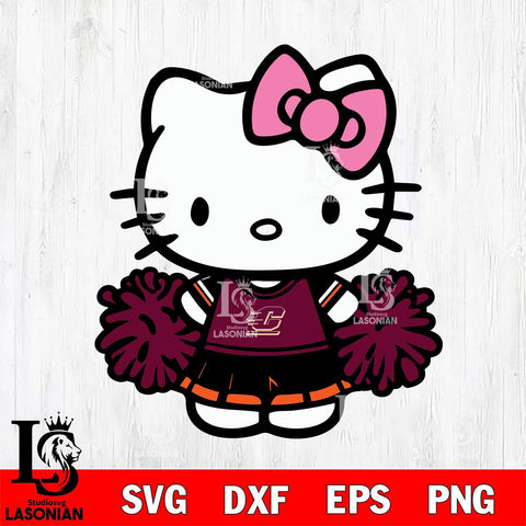 Central Michigan Chippewas Hello Kitty Cheerleader 2 Svg Eps Dxf Png File, Digital Download, Instant Download