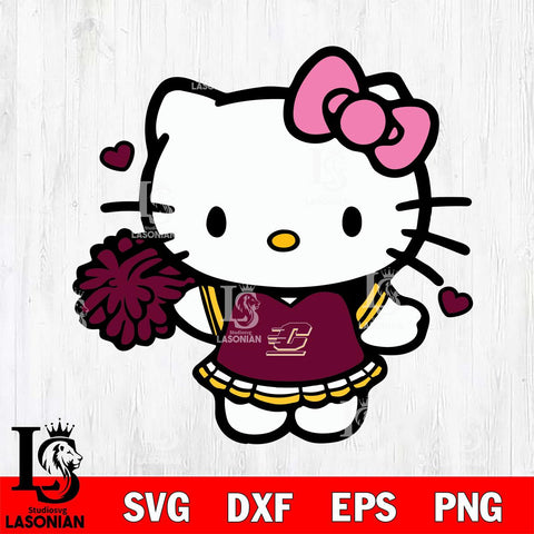 Central Michigan Chippewas Hello Kitty Cheerleader 6 Svg Eps Dxf Png File, Digital Download, Instant Download