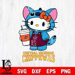 Central Michigan Chippewas Hello Kitty Stitch Svg Eps Dxf Png File, NCAA svg, Digital Download, Instant Download