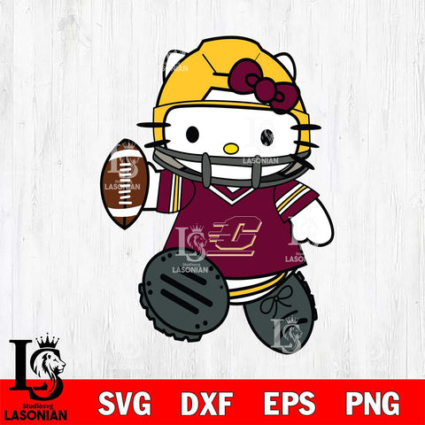 Central Michigan Chippewas Hello Kitty sport Svg Eps Dxf Png File, NCAA svg, Digital Download, Instant Download