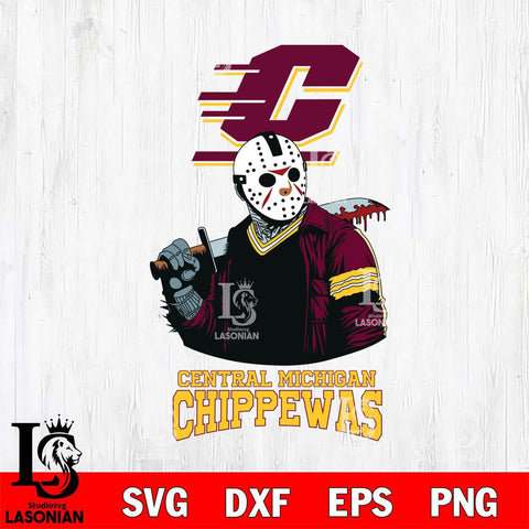 Central Michigan Chippewas Jason Voorhees 10 Svg Eps Dxf Png File, Digital Download