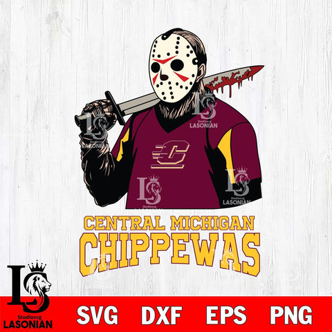 Central Michigan Chippewas Jason Voorhees 11 Svg Eps Dxf Png File, Digital Download