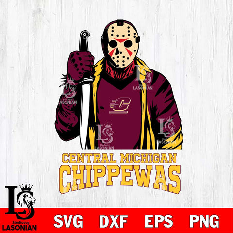 Central Michigan Chippewas Jason Voorhees 6 Svg Eps Dxf Png File, Digital Download