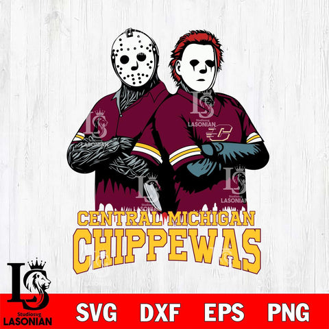 Central Michigan Chippewas Jason Voorhees 8 Svg Eps Dxf Png File, Digital Download