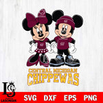 Central Michigan Chippewas Mickey Minnie Rugby ball Svg Eps Dxf Png File, NCAA svg , File Cut , Digital Download , Instant Download, Cut Svg Files