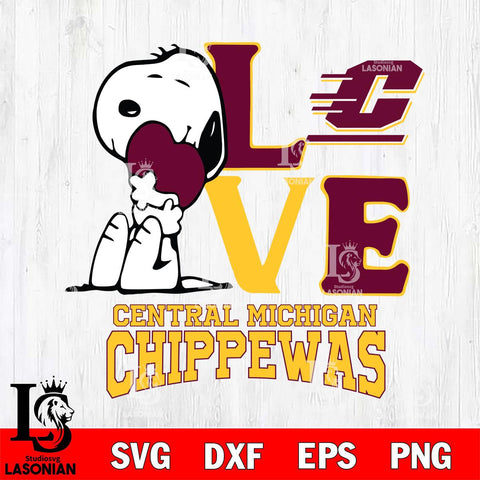 Central Michigan Chippewas Snoopy Sport 10 Svg Eps Dxf Png File, Digital Download