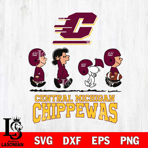 Central Michigan Chippewas Snoopy Sport 12 Svg Eps Dxf Png File, Digital Download