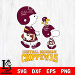 Central Michigan Chippewas Snoopy Sport Svg Eps Dxf Png File, Digital Download