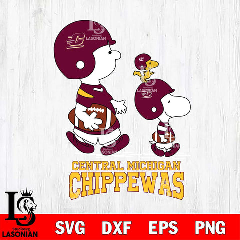 Central Michigan Chippewas Snoopy Sport Svg Eps Dxf Png File, Digital Download