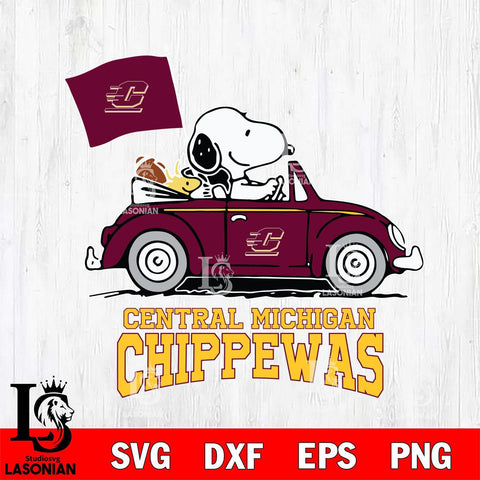 Central Michigan Chippewas Snoopy Sport 5 Svg Eps Dxf Png File, Digital Download