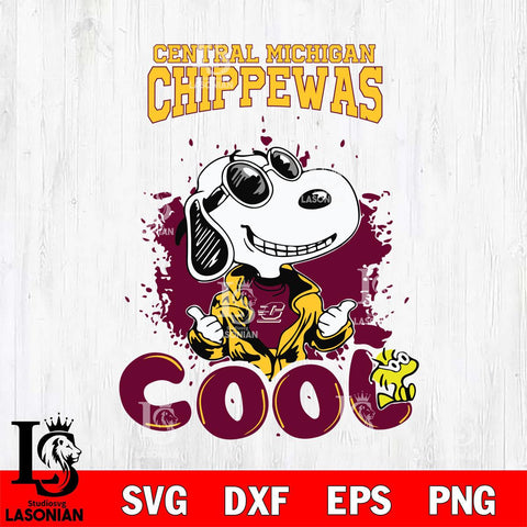 Central Michigan Chippewas Snoopy Sport 7 Svg Eps Dxf Png File, Digital Download