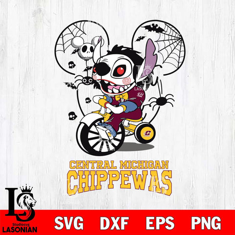 Central Michigan Chippewas Stitch Jigsaws Halloween Svg Eps Dxf Png File, Digital Download, Instant Download