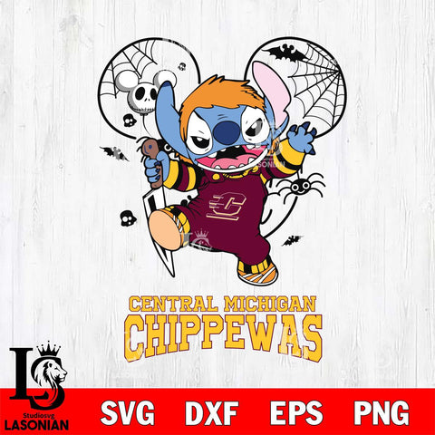 Central Michigan Chippewas Stitch Michael Halloween Svg Eps Dxf Png File, Digital Download, Instant Download