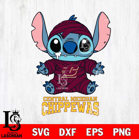 Central Michigan Chippewas Stitch Mummy Svg Eps Dxf Png File, NCAA svg, Digital Download, Instant Download