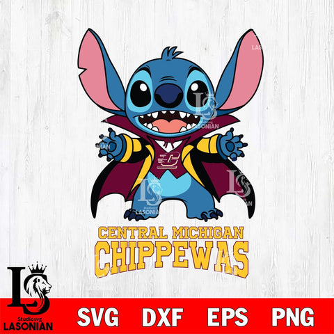 Central Michigan Chippewas Stitch Vampire halloween Svg Eps Dxf Png File, NCAA svg, Digital Download, Instant Download