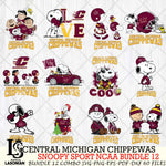 Central Michigan Chippewas  Snoopy NCAA Bundle 12 SVG Svg Eps Dxf Png File, Digital Download