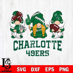 Charlotte 49ers 3 Gnomes Football Svg Eps Dxf Png File, Digital Download, Instant Download