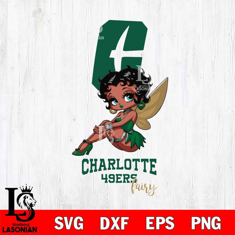 Charlotte 49ers Beauty Black Fairy Betty Boop, Svg Eps Dxf Png File, Digital Download