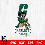 Charlotte 49ers Beauty Black Fan Girl Football, Svg Eps Dxf Png File, Digital Download