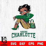 Charlotte 49ers Betty Boop Black Fan Girl Svg Eps Dxf Png File, Digital Download, Instant Download