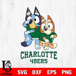 Charlotte 49ers Bluey & Bingo Svg Eps Dxf Png File, NCAA svg, Digital Download, Instant Download