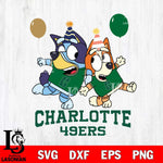 Charlotte 49ers Bluey & Bingo 2 Svg Eps Dxf Png File, NCAA svg, Digital Download, Instant Download