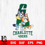 Charlotte 49ers Bluey & Bingo 3 Svg Eps Dxf Png File, NCAA svg, Digital Download, Instant Download