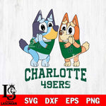 Charlotte 49ers Bluey & Bingo 5 Svg Eps Dxf Png File, NCAA svg, Digital Download, Instant Download