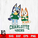 Charlotte 49ers Bluey & Bingo 6 Svg Eps Dxf Png File, NCAA svg, Digital Download, Instant Download